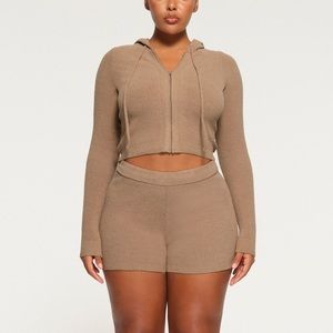 Skims | Cropped Zip Up Hoodie Size XS